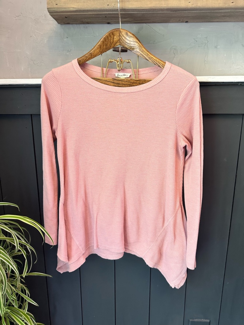 Jane & Delancey Soft Waffle Long-Sleeve Top in‎ Dusty Pink size S